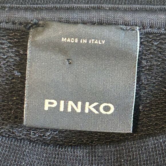 Pinko Black cotton Knit dress lace up bell sleeves size M/L - Picture 6 of 7